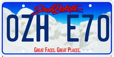 SD license plate 0ZHE70