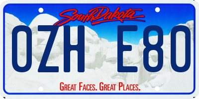 SD license plate 0ZHE80