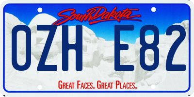SD license plate 0ZHE82
