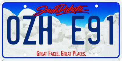 SD license plate 0ZHE91