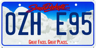 SD license plate 0ZHE95