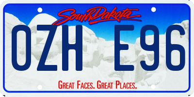 SD license plate 0ZHE96