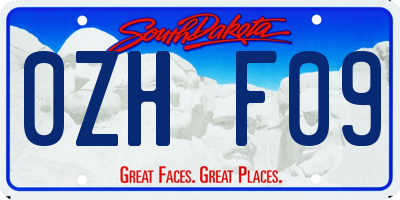 SD license plate 0ZHF09
