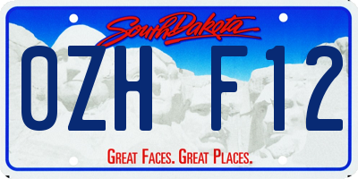 SD license plate 0ZHF12