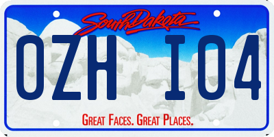 SD license plate 0ZHI04