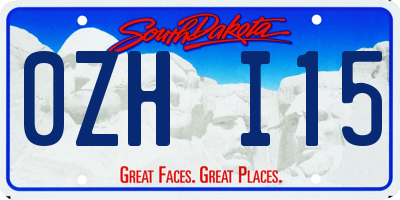 SD license plate 0ZHI15