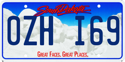 SD license plate 0ZHI69