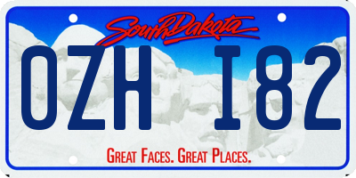 SD license plate 0ZHI82