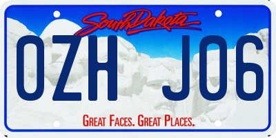 SD license plate 0ZHJ06