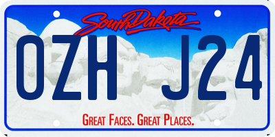 SD license plate 0ZHJ24