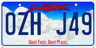 SD license plate 0ZHJ49