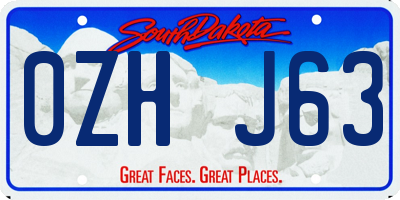 SD license plate 0ZHJ63