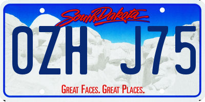SD license plate 0ZHJ75