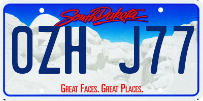SD license plate 0ZHJ77