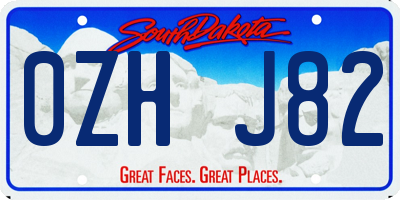 SD license plate 0ZHJ82