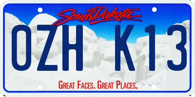 SD license plate 0ZHK13