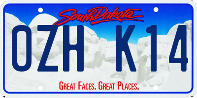 SD license plate 0ZHK14