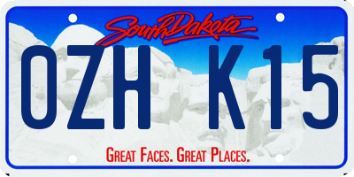 SD license plate 0ZHK15