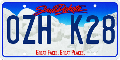 SD license plate 0ZHK28