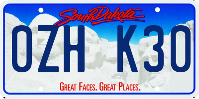 SD license plate 0ZHK30