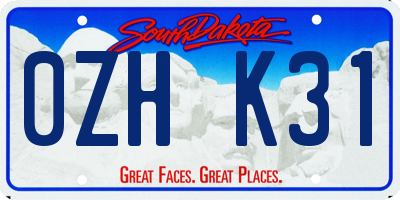SD license plate 0ZHK31
