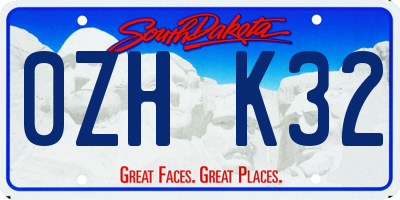 SD license plate 0ZHK32