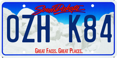 SD license plate 0ZHK84
