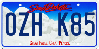 SD license plate 0ZHK85