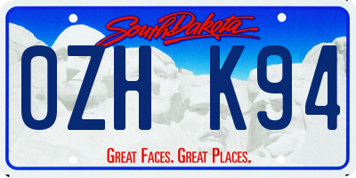 SD license plate 0ZHK94