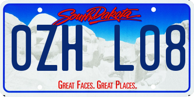 SD license plate 0ZHL08