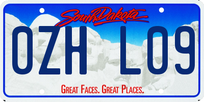 SD license plate 0ZHL09