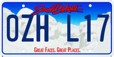 SD license plate 0ZHL17