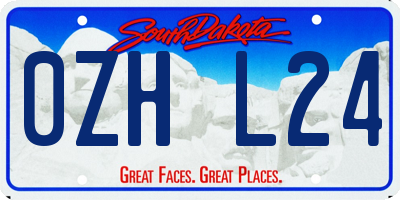 SD license plate 0ZHL24