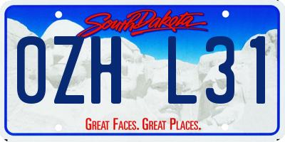 SD license plate 0ZHL31