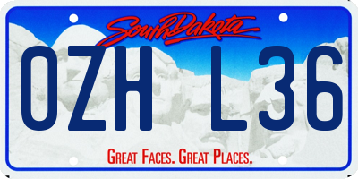 SD license plate 0ZHL36