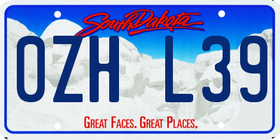 SD license plate 0ZHL39
