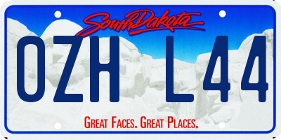 SD license plate 0ZHL44