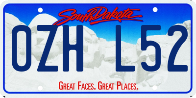 SD license plate 0ZHL52