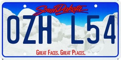 SD license plate 0ZHL54