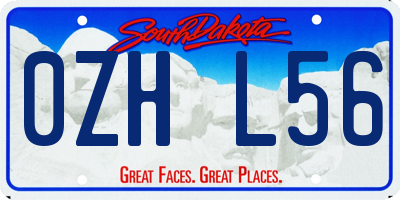 SD license plate 0ZHL56