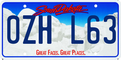 SD license plate 0ZHL63