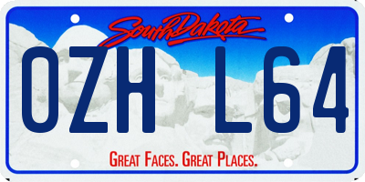 SD license plate 0ZHL64