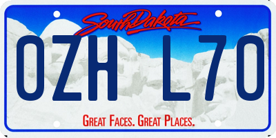 SD license plate 0ZHL70