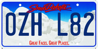 SD license plate 0ZHL82