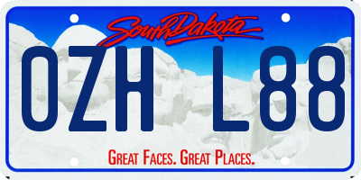 SD license plate 0ZHL88