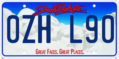 SD license plate 0ZHL90