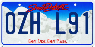 SD license plate 0ZHL91