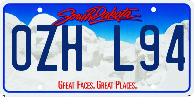 SD license plate 0ZHL94