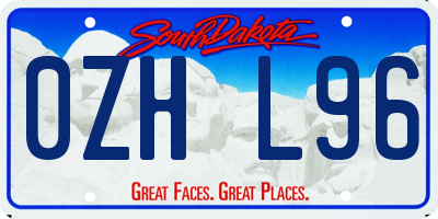 SD license plate 0ZHL96