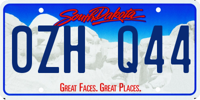 SD license plate 0ZHQ44